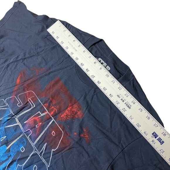 Disney Star Wars T-Shirt Mens L Blue Graphic Print Darth Vader Cotton Red Logo - Picture 6 of 8